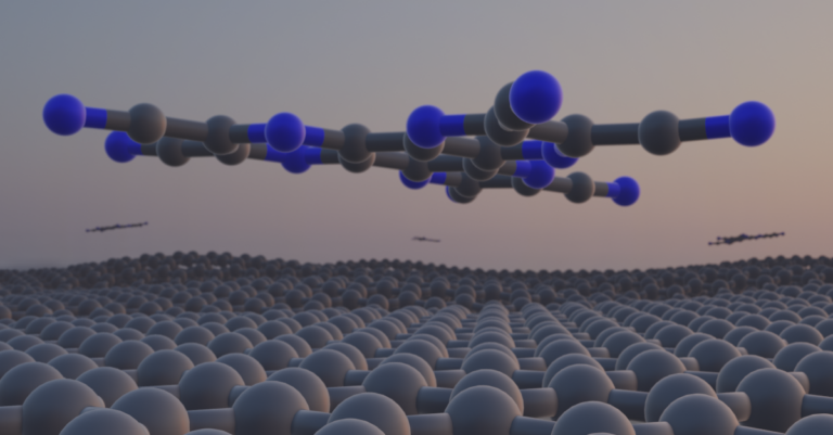 Moiré Lattice of Twisted Bilayer Graphene as Template for Non-Covalent Functionalization
